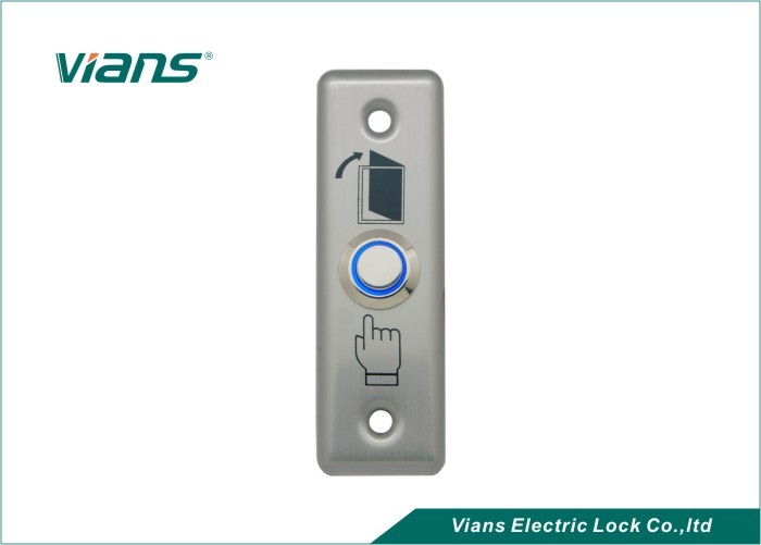 Przycisk wyjścia drzwi ze stali nierdzewnej z lampką LED, przełącznik przycisku drzwi 86 ​​* 28 mm